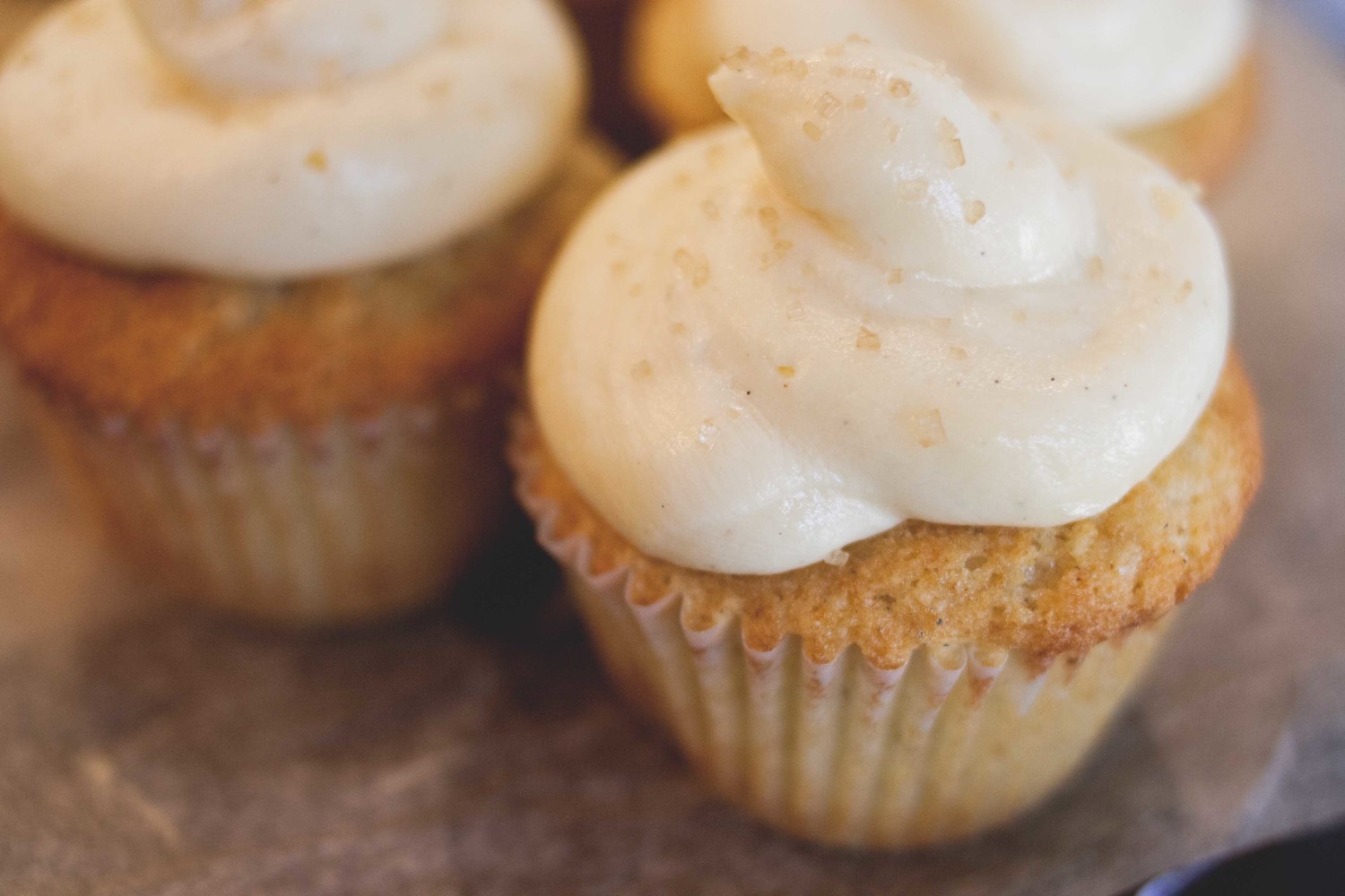 Cardamom cupcakes with rose water + honey buttercream