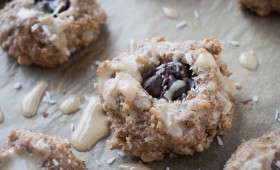 Almond butter Coconut Cookies with Tahini Drizzle + a bachelor’s degree
